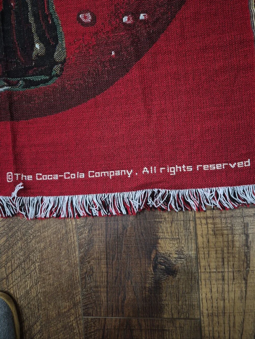 Vintage 90s Coca Cola Wall Woven Tapestry Throw Blanket Hanging 43 X 40